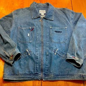Vintage RARE Arizona Jean Co Zip Up Jean Denim Jacket SZ XL